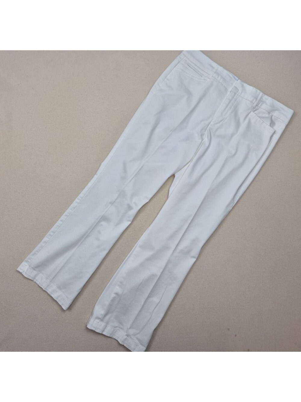 JM Collection Women's Wide Leg High Rise White Pants Sz 12S Coastal Old Money